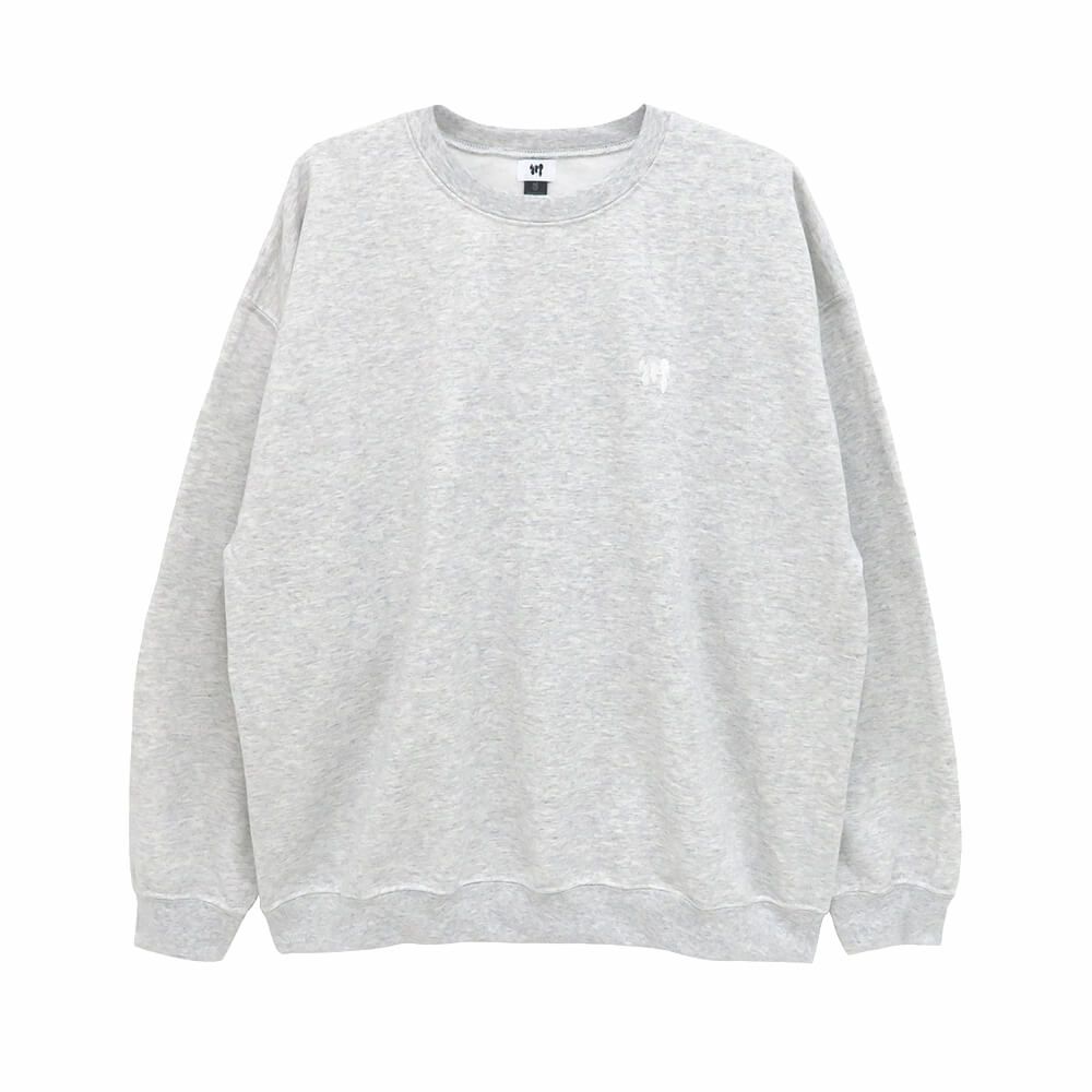 KAWA CREW SWEAT 川 トレーナー 川 LOGO 1POINT LIGHT GREY/WHITE 刺繍ロゴ スケートボード スケボー 