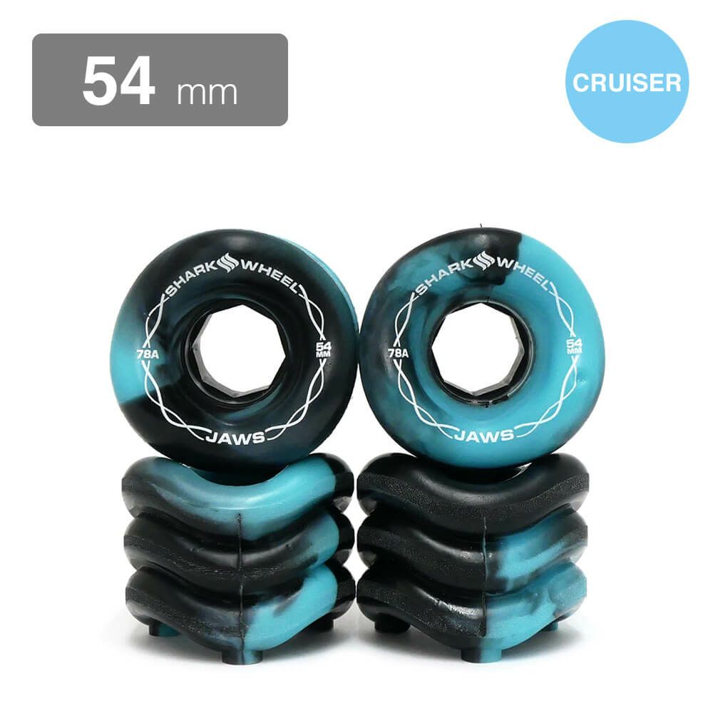 SHARK WHEEL シャークウィール ソフトウィール（クルーザー） JAWS（78A） BLACK/BLUE SWIRL 54mm スケートボード スケボー