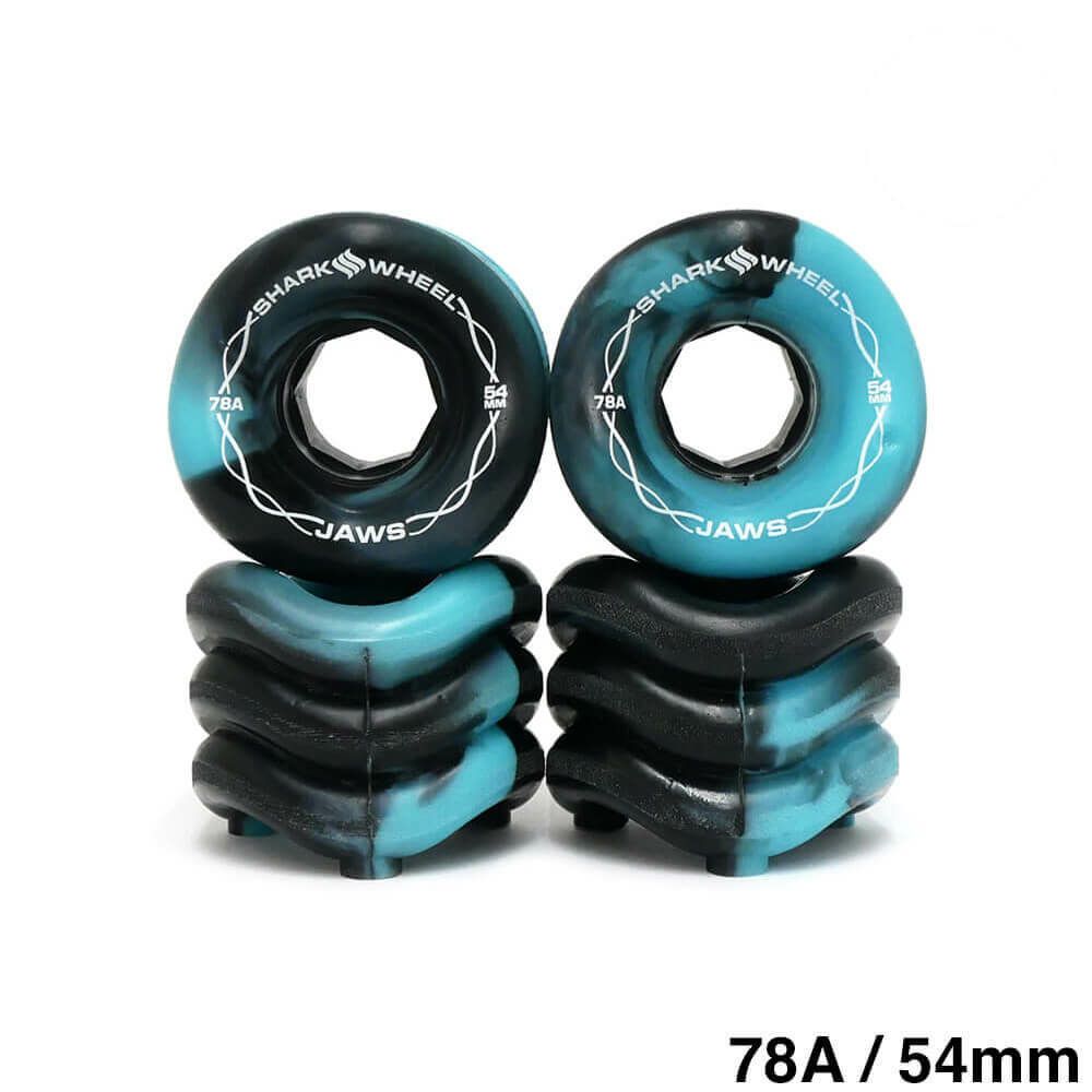 SHARK WHEEL シャークウィール ソフトウィール（クルーザー） JAWS（78A） BLACK/BLUE SWIRL 54mm スケートボード スケボー