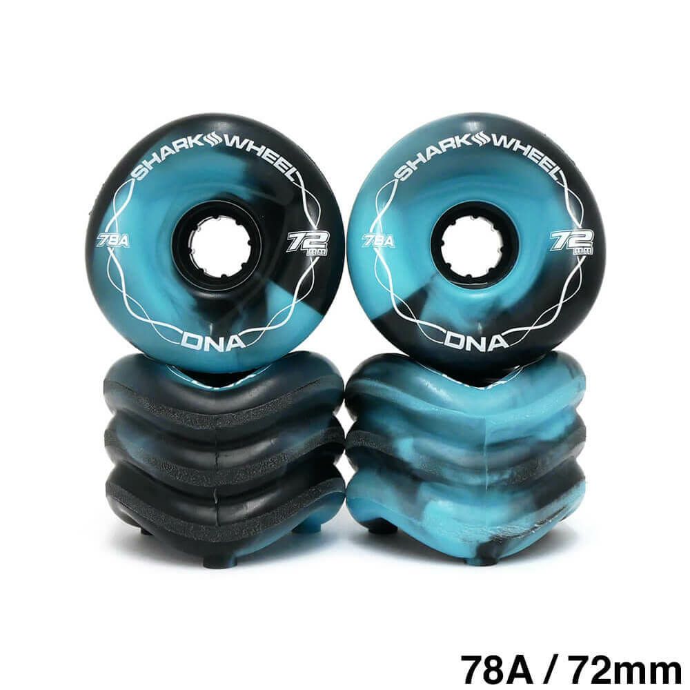 SHARK WHEEL シャークウィール ソフトウィール（クルーザー） DNA（78A） BLACK/BLUE SWIRL 72mm スケートボード スケボー
