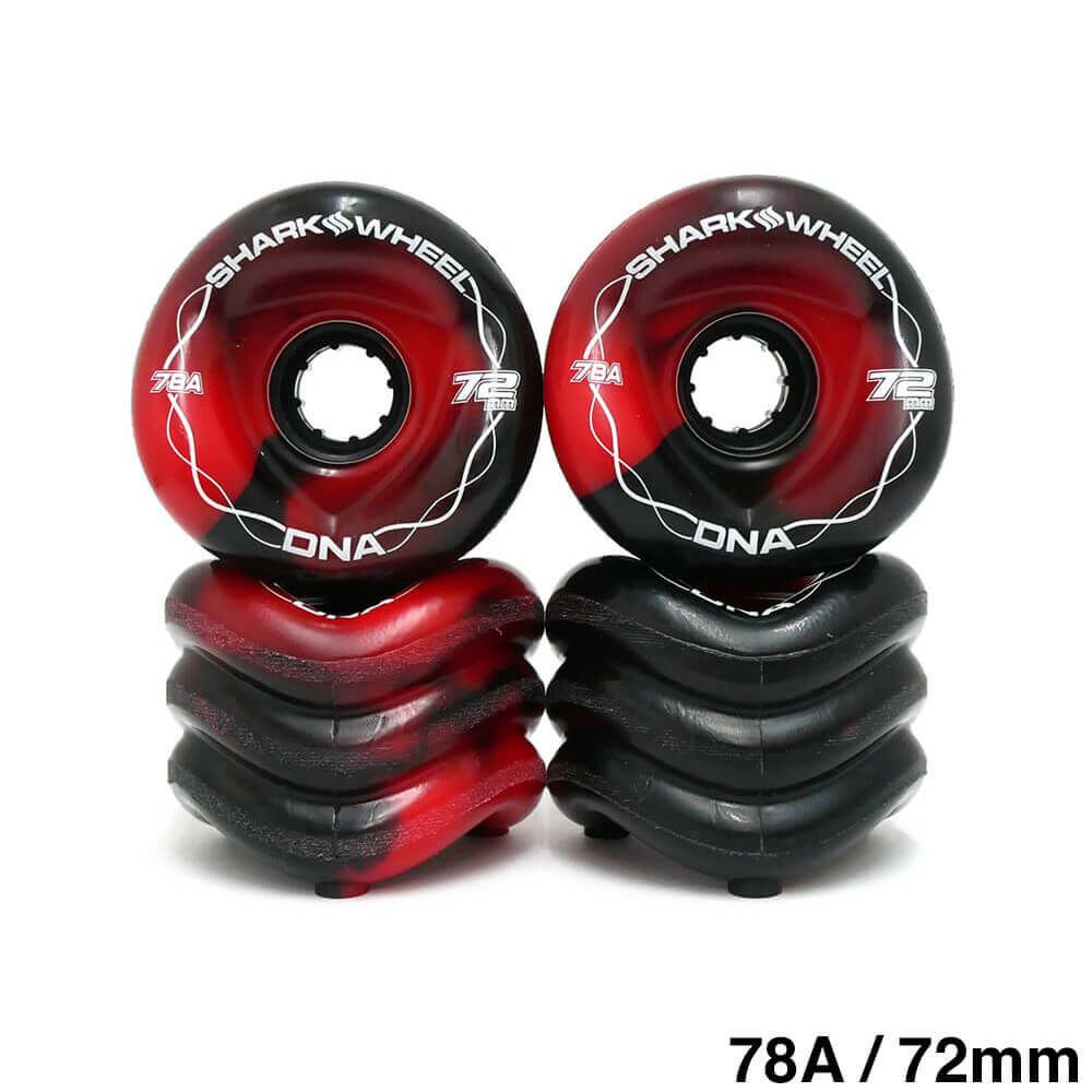 SHARK WHEEL シャークウィール ソフトウィール（クルーザー） DNA（78A） BLACK/RED SWIRL 72mm スケートボード スケボー