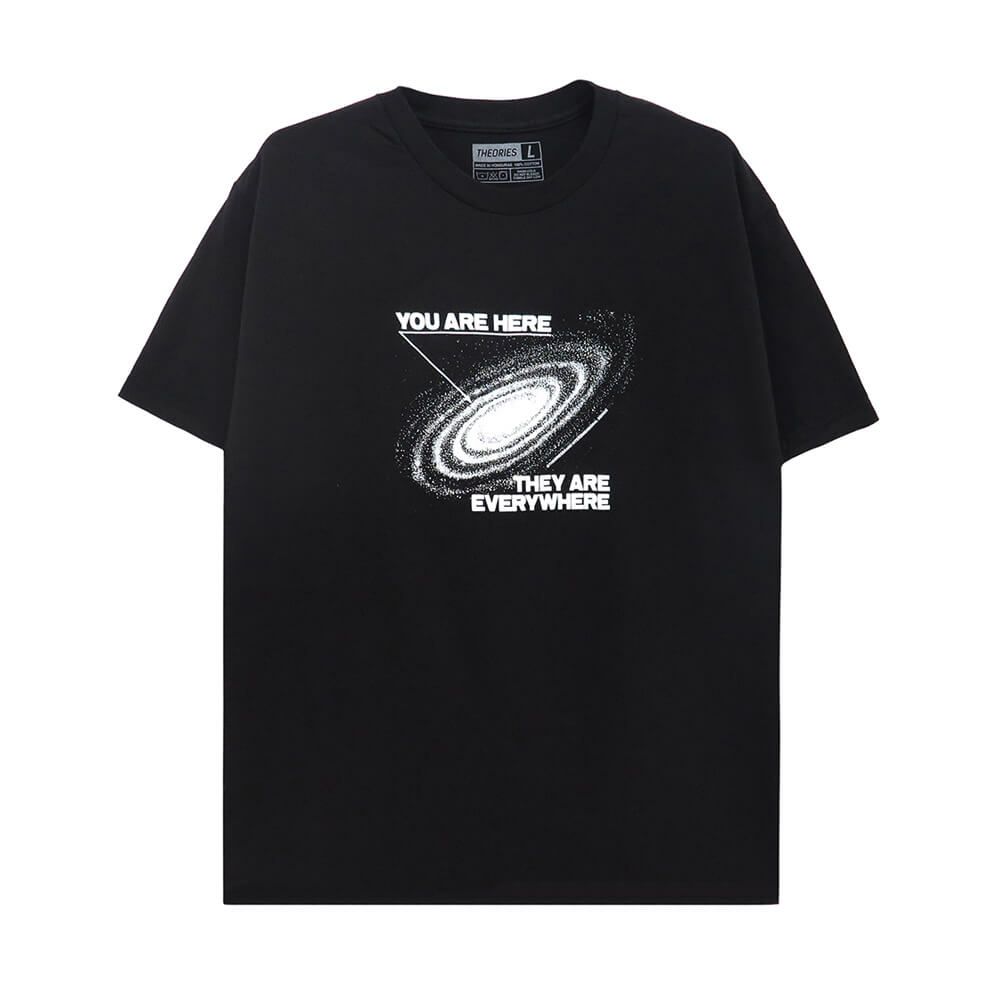 THEORIES T-SHIRT セオリーズ Tシャツ YOU ARE HERE BLACK スケートボード スケボー 