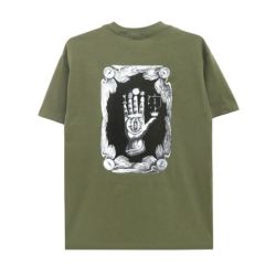 THEORIES T-SHIRT セオリーズ Tシャツ HAND OF THEORIES OLIVE スケートボード スケボー 