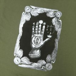 THEORIES T-SHIRT セオリーズ Tシャツ HAND OF THEORIES OLIVE スケートボード スケボー 3