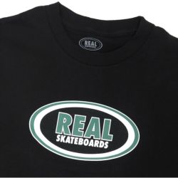 REAL T-SHIRT リアル Tシャツ OVAL BLACK/GREEN/WHITE スケートボード スケボー 