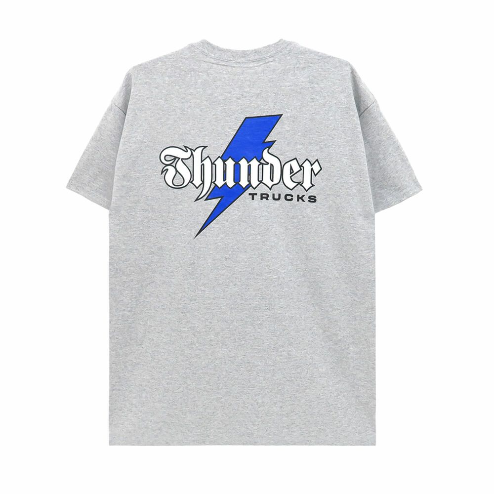  THUNDER T-SHIRT サンダー Tシャツ BOLT SCRIPT POCKET GREY スケートボード スケボー 