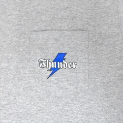  THUNDER T-SHIRT サンダー Tシャツ BOLT SCRIPT POCKET GREY スケートボード スケボー 2