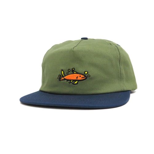 KROOKED CAP クルキッド キャップ MERMAID FISH SNAPBACK OLIVE/NAVY スケートボード スケボー 