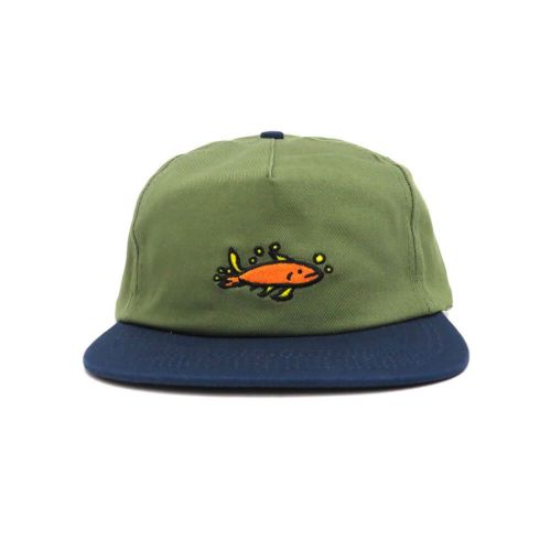 KROOKED CAP クルキッド キャップ MERMAID FISH SNAPBACK OLIVE/NAVY スケートボード スケボー 1