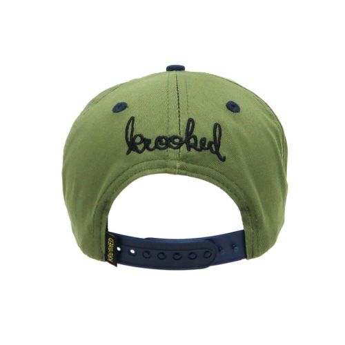 KROOKED CAP クルキッド キャップ MERMAID FISH SNAPBACK OLIVE/NAVY スケートボード スケボー 3