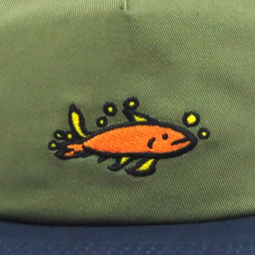 KROOKED CAP クルキッド キャップ MERMAID FISH SNAPBACK OLIVE/NAVY スケートボード スケボー 5