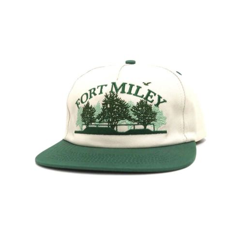 REAL CAP リアル キャップ FORT MILEY SNAPBACK OFF WHITE/GREEN スケートボード スケボー 