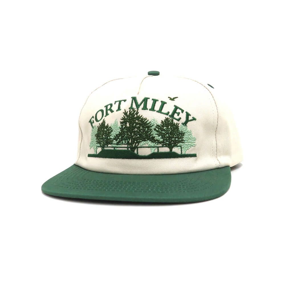 REAL CAP リアル キャップ FORT MILEY SNAPBACK OFF WHITE/GREEN スケートボード スケボー 