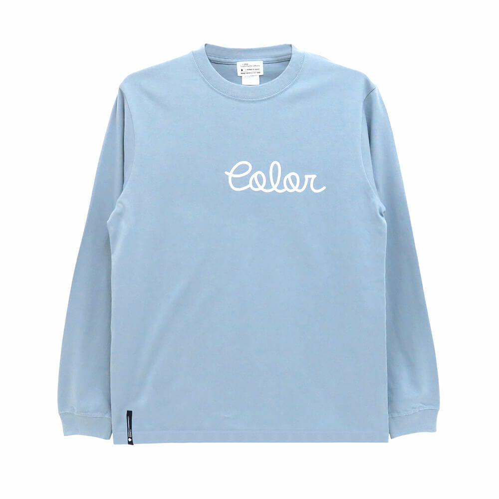 COLOR COMMUNICATIONS LONG SLEEVE カラーコミュニケーションズ ロングスリーブTシャツ HANDWRITE 2 ACID BLUE スケートボード スケボー 