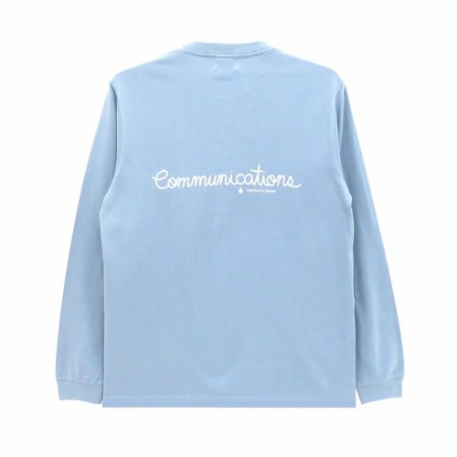 COLOR COMMUNICATIONS LONG SLEEVE カラーコミュニケーションズ ロングスリーブTシャツ HANDWRITE 2 ACID BLUE スケートボード スケボー 1