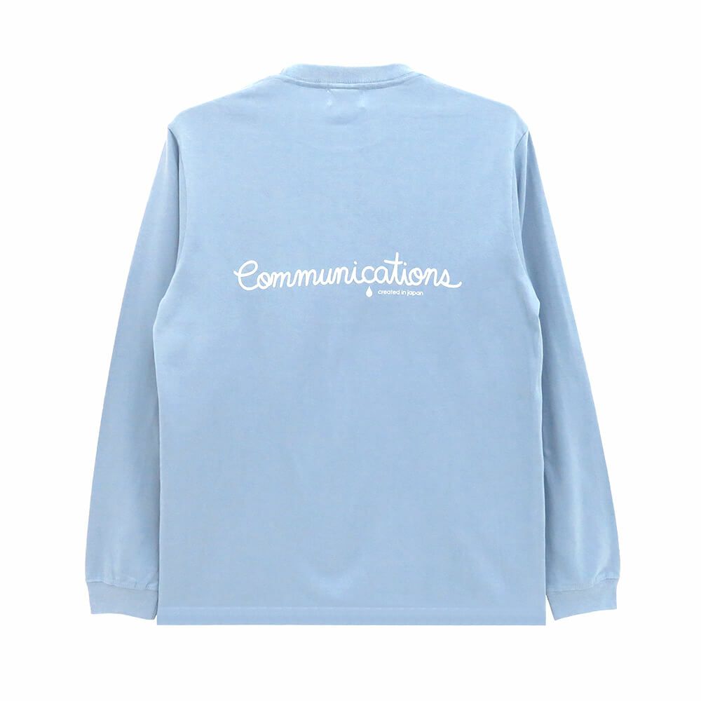 COLOR COMMUNICATIONS LONG SLEEVE カラーコミュニケーションズ ロングスリーブTシャツ HANDWRITE 2 ACID BLUE スケートボード スケボー 1