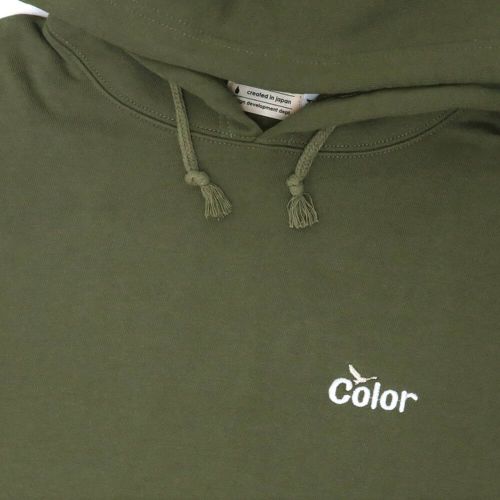 COLOR COMMUNICATIONS HOOD カラーコミュニケーションズ パーカー WAWA OWL EMB LETTER LIGHT OLIVE 刺繍ロゴ スケートボード スケボー 2