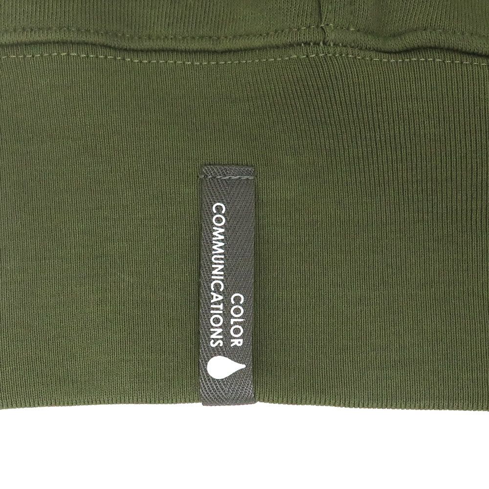 COLOR COMMUNICATIONS HOOD カラーコミュニケーションズ パーカー WAWA OWL EMB LETTER LIGHT OLIVE 刺繍ロゴ スケートボード スケボー 5