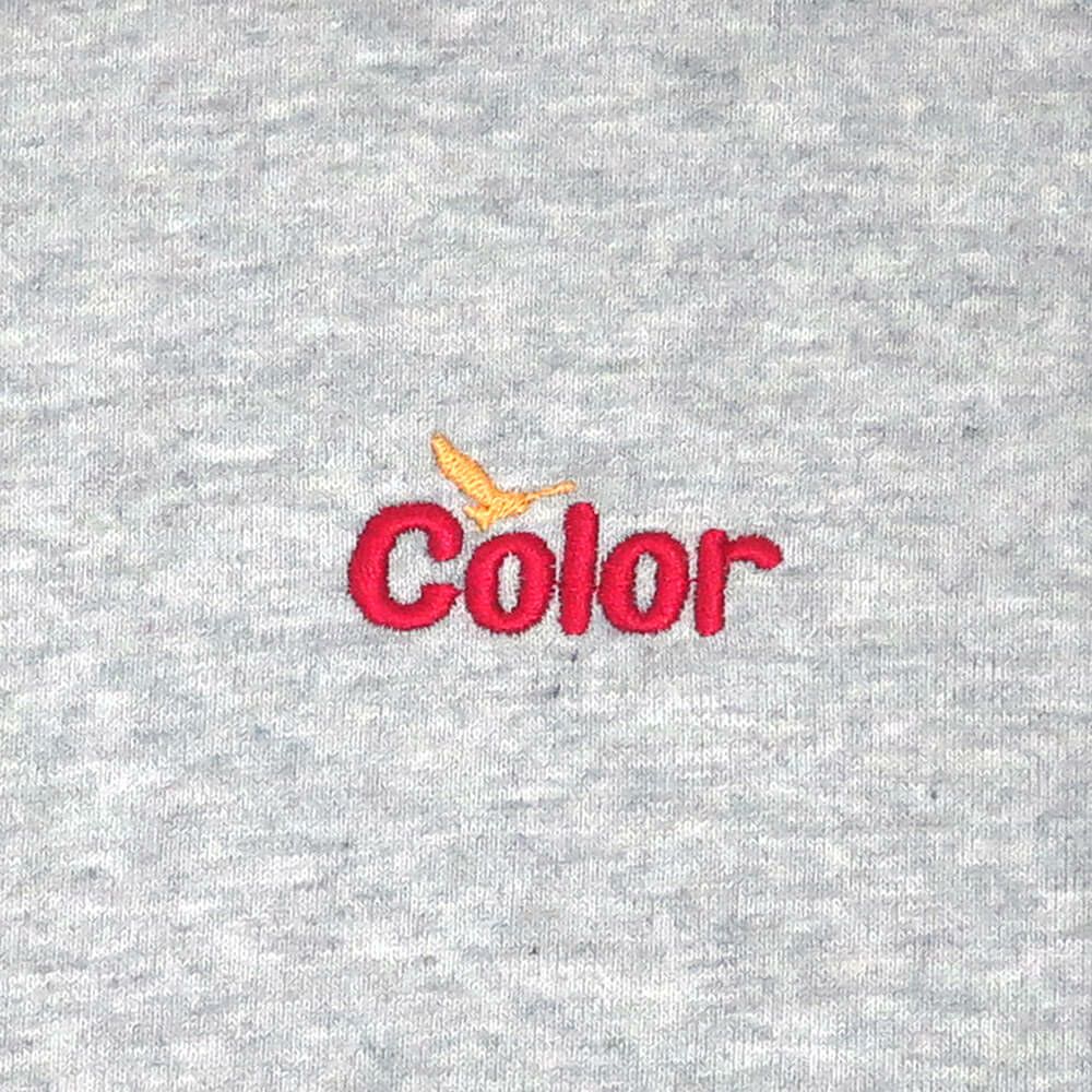 COLOR COMMUNICATIONS HOOD カラーコミュニケーションズ パーカー WAWA OWL EMB LETTER GREY 刺繍ロゴ スケートボード スケボー 3