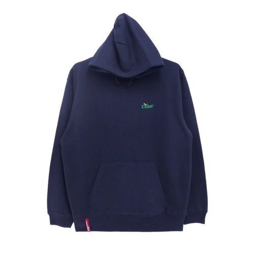 COLOR COMMUNICATIONS HOOD カラーコミュニケーションズ パーカー WAWA OWL EMB LETTER NAVY 刺繍ロゴ スケートボード スケボー 