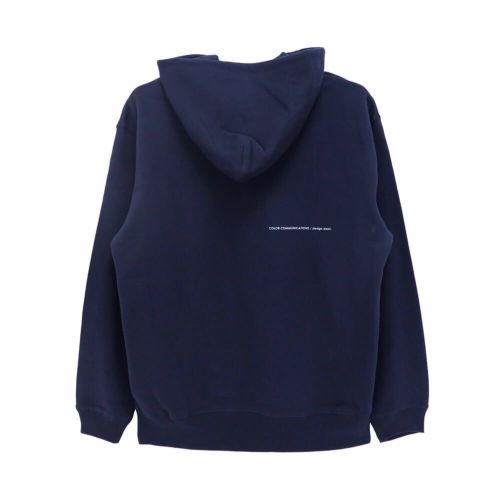 COLOR COMMUNICATIONS HOOD カラーコミュニケーションズ パーカー WAWA OWL EMB LETTER NAVY 刺繍ロゴ スケートボード スケボー 1