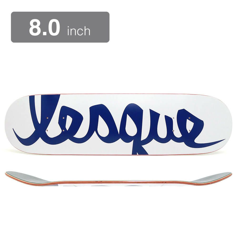 LESQUE DECK レスケ デッキ TEAM LOGO WHITE/NAVY 8.0 スケートボード スケボー