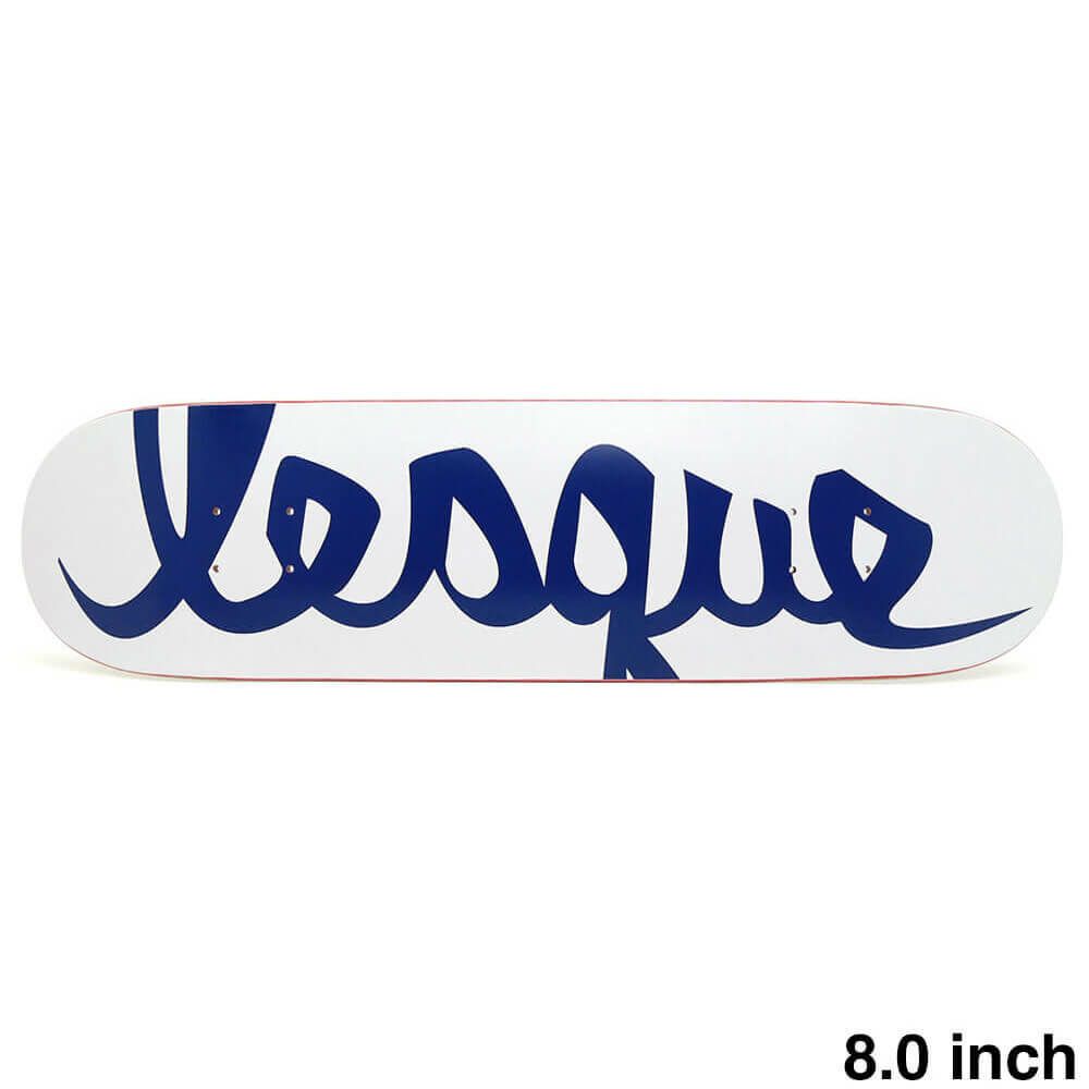 LESQUE DECK レスケ デッキ TEAM LOGO WHITE/NAVY 8.0 スケートボード スケボー