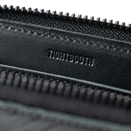 TIGHTBOOTH（TBPR）WALLET タイトブース サイフ CHECKER PLATE LEATHER ZIP WALLET BLACK スケートボード スケボー 4