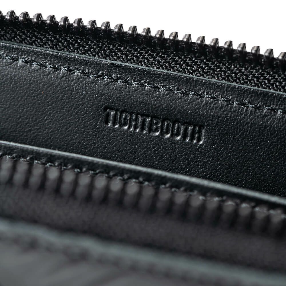 TIGHTBOOTH（TBPR）WALLET タイトブース サイフ CHECKER PLATE LEATHER ZIP WALLET BLACK スケートボード スケボー 4