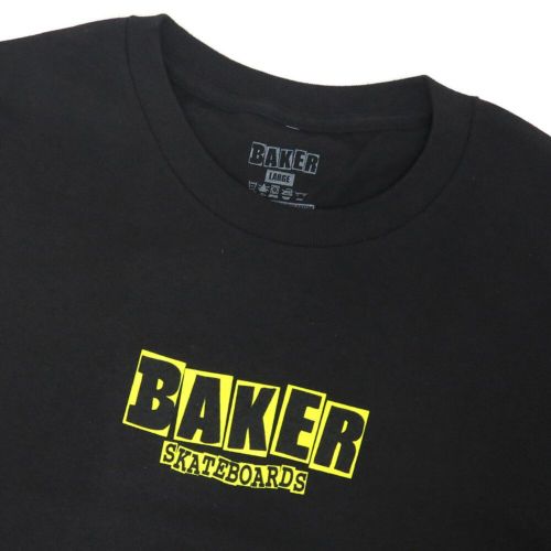 BAKER T-SHIRT ベイカー Tシャツ BRAND LOGO BLACK/YELLOW スケートボード スケボー 1