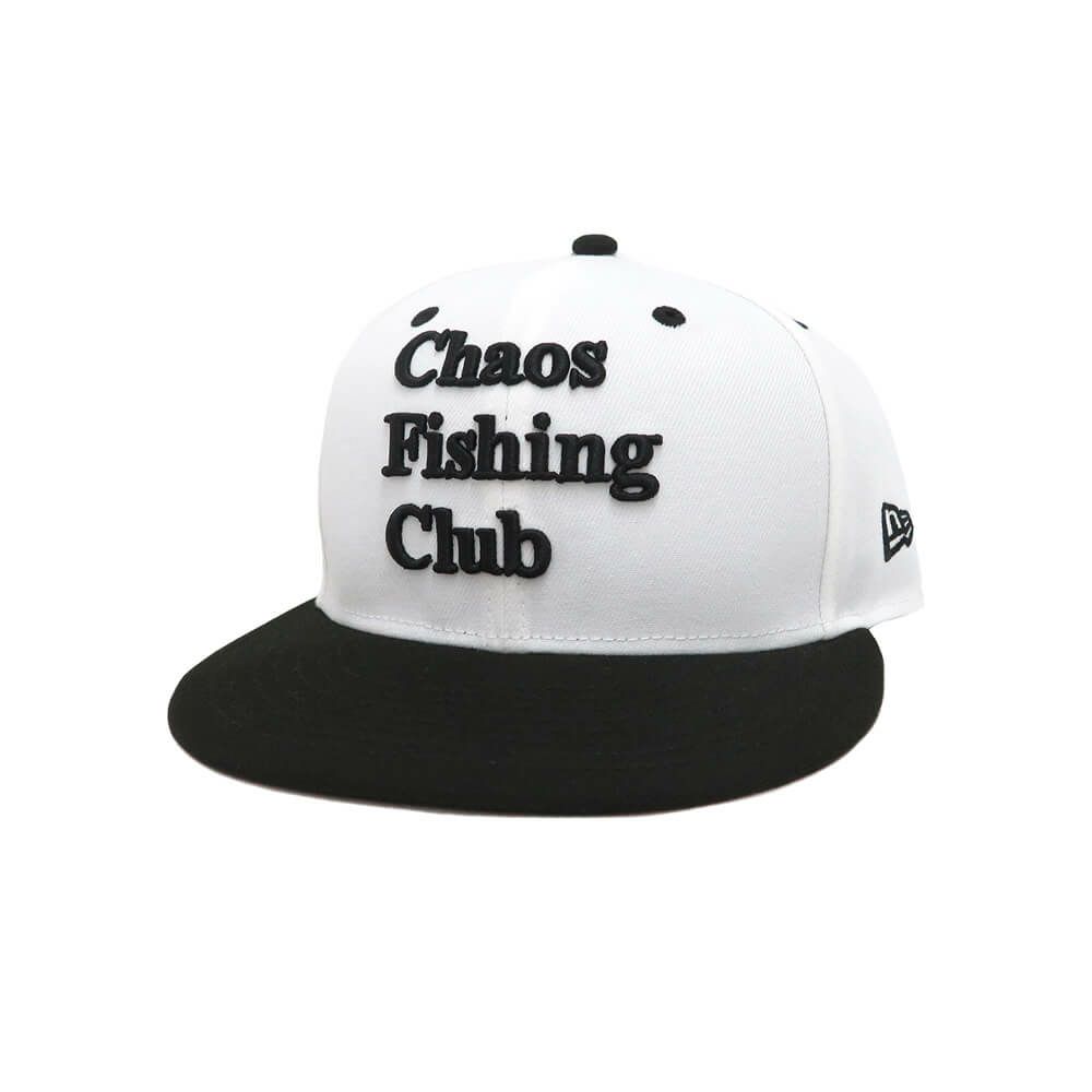 CHAOS FISHING CLUB CAP カオスフィッシングクラブ キャップ LOGO (NEW ERA) WHITE/BLACK スケートボード スケボー 