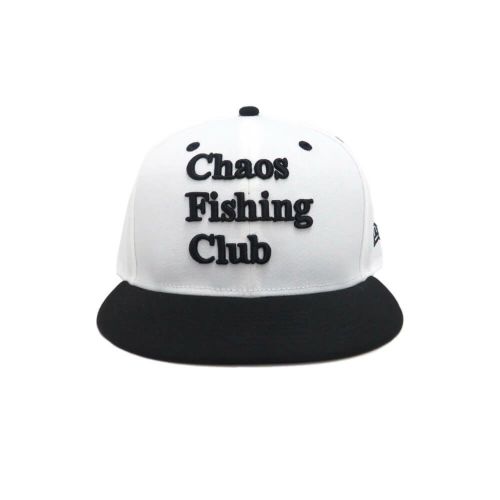 CHAOS FISHING CLUB CAP カオスフィッシングクラブ キャップ LOGO (NEW ERA) WHITE/BLACK スケートボード スケボー 1