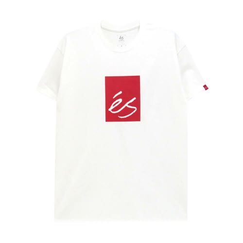 ES T-SHIRT エス Tシャツ MAIN BLOCK WHITE スケートボード スケボー 