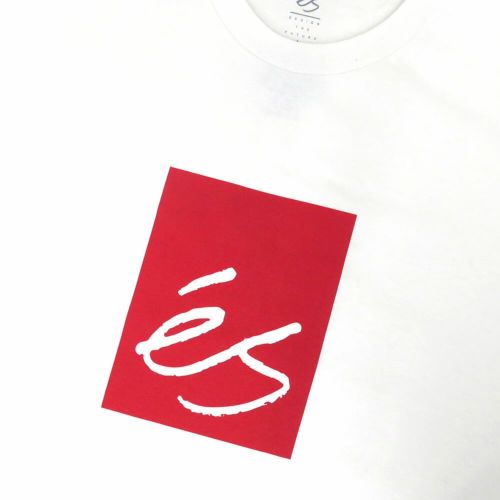 ES T-SHIRT エス Tシャツ MAIN BLOCK WHITE スケートボード スケボー 1