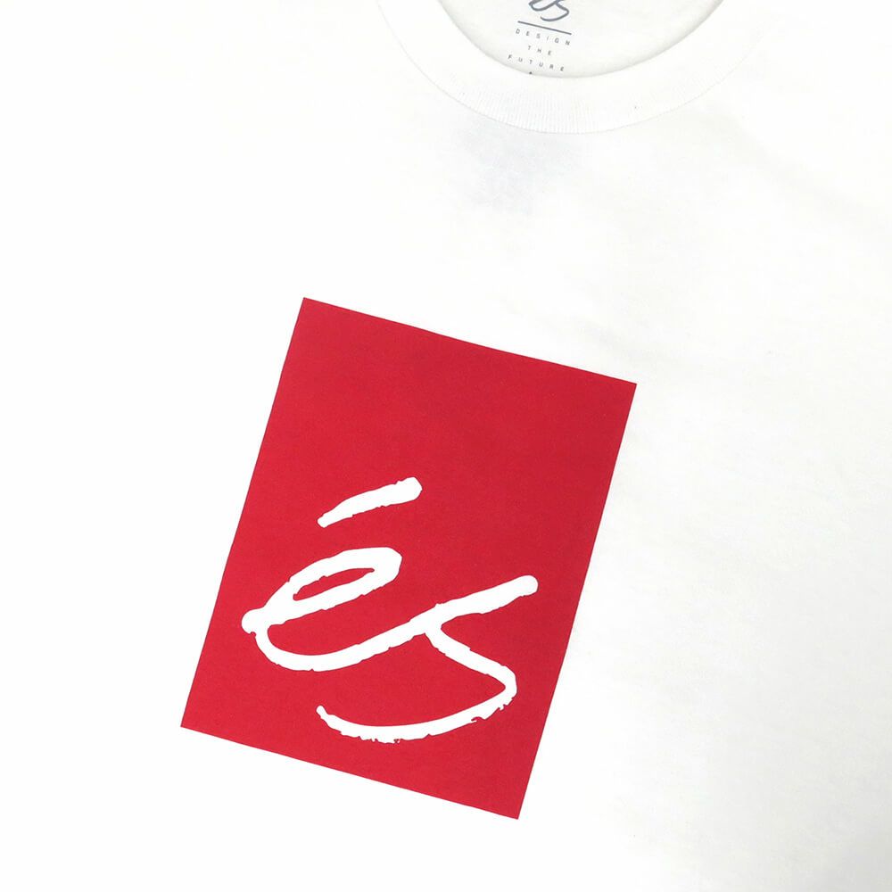 ES T-SHIRT エス Tシャツ MAIN BLOCK WHITE スケートボード スケボー 1