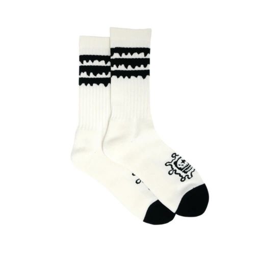 MAGICAL MOSH MISFITS SOCKS マジカルモッシュミスフィッツ ソックス 靴下 マモミ WHITE/BLACK スケートボード スケボー 3