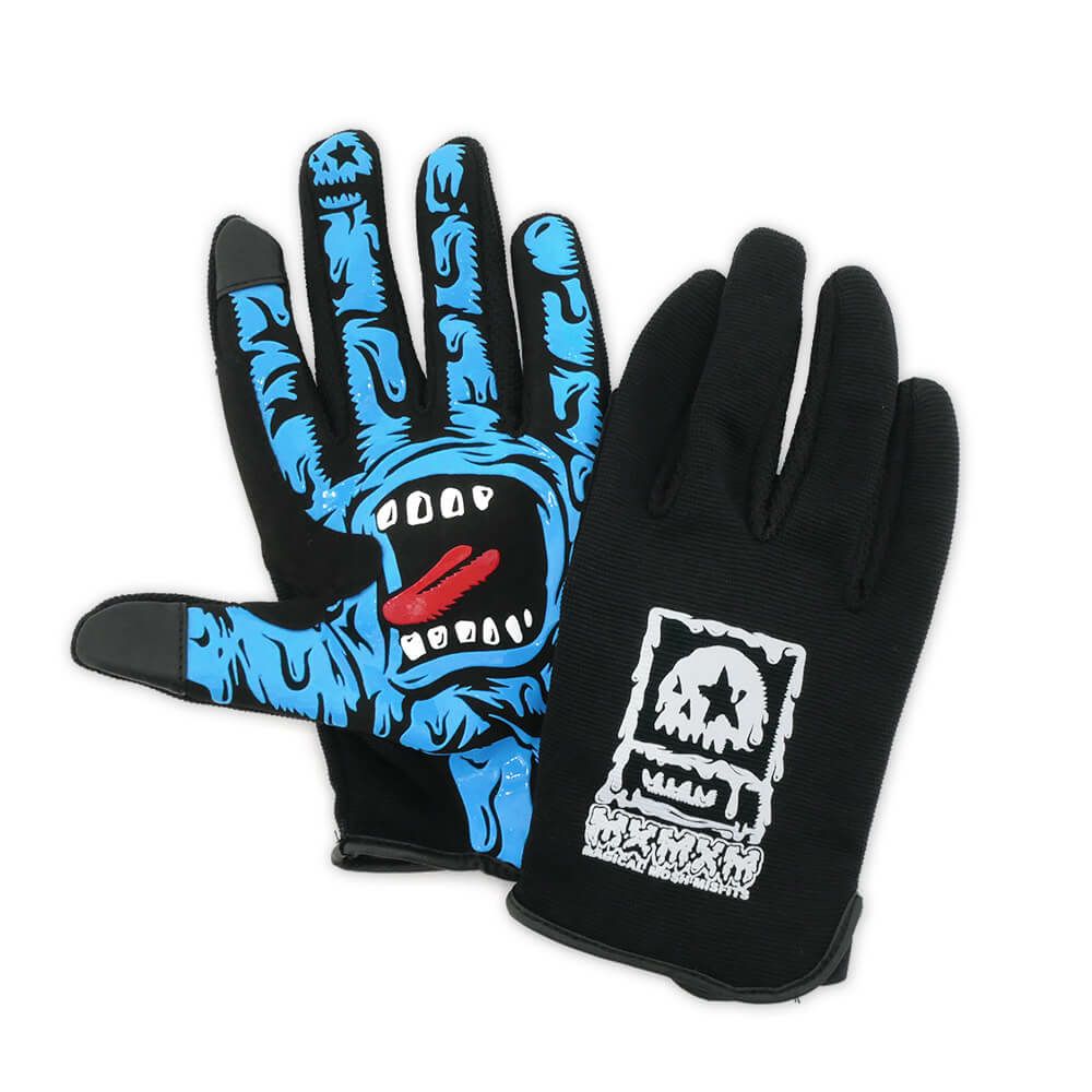 MAGICAL MOSH MISFITS GLOVE マジカルモッシュミスフィッツ グローブ 手袋 SANTACRUZ x MxMxM どろどろSCREAMING HAND GLOVE BLACK/BLUE（REAL） スケートボード スケボー