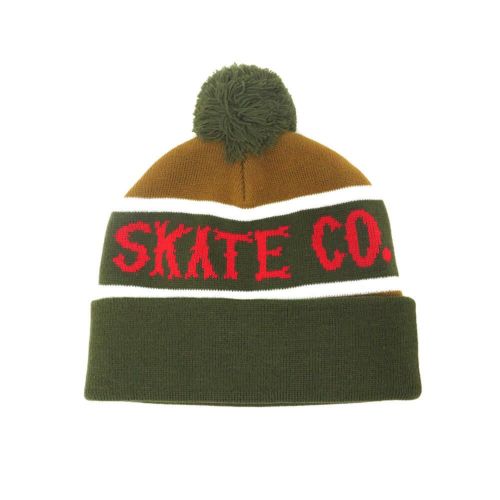 ANTIHERO KNITCAP アンチヒーロー ニットキャップ ZAMBONY POM BEANIE OLIVE/GOLD スケートボード スケボー 1