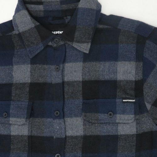  INDEPENDENT LONG SLEEVE インディペンデント 長袖シャツ BELMONT FLANNEL SHIRTS NAVY スケートボード スケボー 1