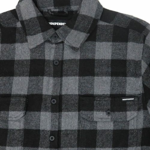  INDEPENDENT LONG SLEEVE インディペンデント 長袖シャツ BELMONT FLANNEL SHIRTS GREY スケートボード スケボー 1