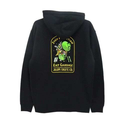 ANTIHERO HOOD アンチヒーロー パーカー JALOPI STOP POLLUTION BLACK スケートボード スケボー 