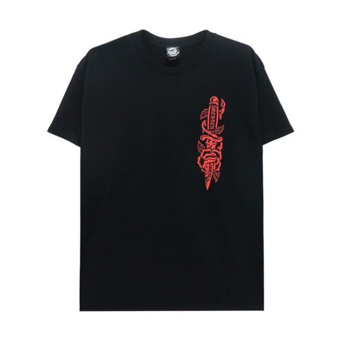 SANTA CRUZ T-SHIRT サンタクルーズ Tシャツ DRESSEN ROSE DAGGER OPUS BLACK スケートボード スケボー 1