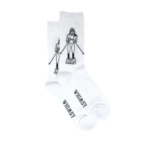 WHIMSY SOCKS ウィムジー ソックス 靴下 TAKE ME SKI WHITE スケートボード スケボー 3