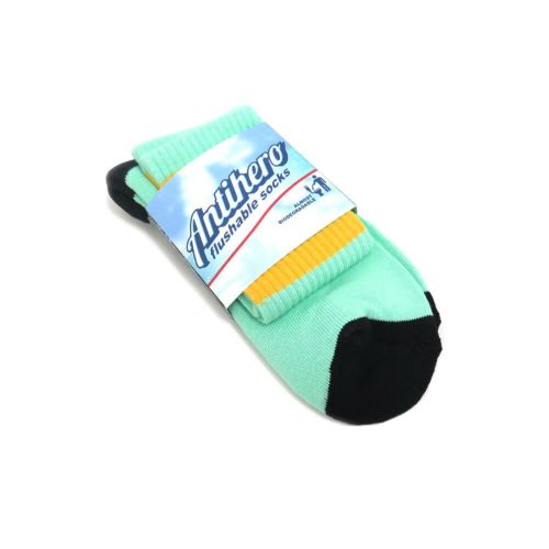 ANTIHERO SOCKS アンチヒーロー ソックス 靴下 BLACKHERO OUTLINE EMB GREEN/BLACK スケートボード スケボー 5