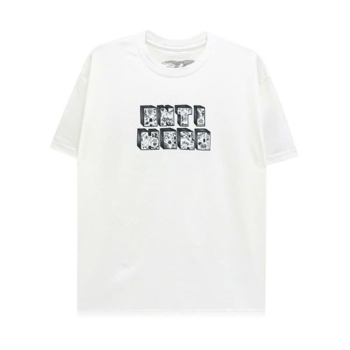 ANTIHERO T-SHIRT アンチヒーロー Tシャツ STACKED WHITE スケートボード スケボー 