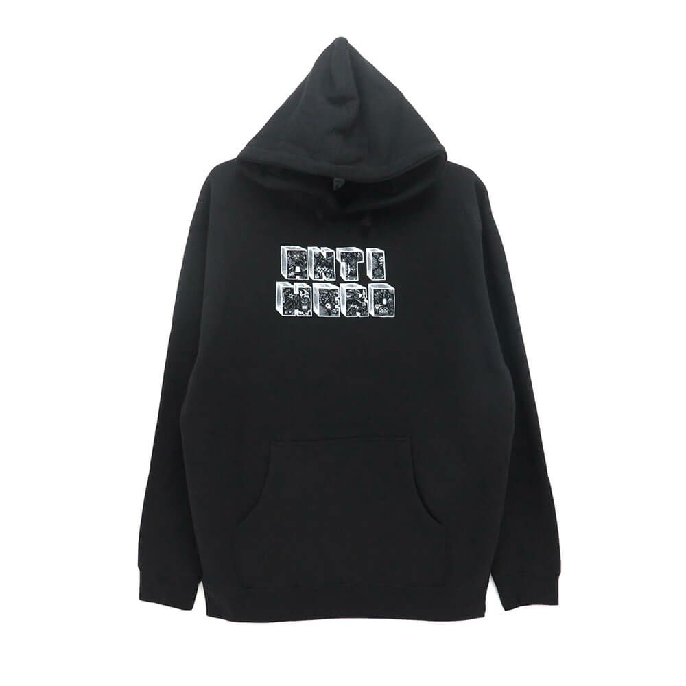 ANTIHERO HOOD アンチヒーロー パーカー STACKED BLACK スケートボード スケボー 