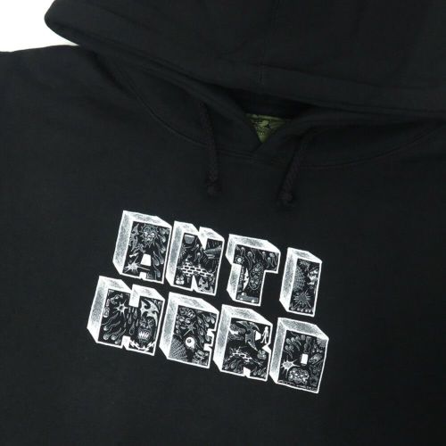 ANTIHERO HOOD アンチヒーロー パーカー STACKED BLACK スケートボード スケボー 1