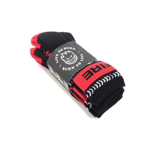 SPITFIRE SOCKS スピットファイヤー ソックス 靴下 CLASSIC 87 BIGHEAD 3 PACK BLACK/WHITE/RED スケートボード スケボー 6