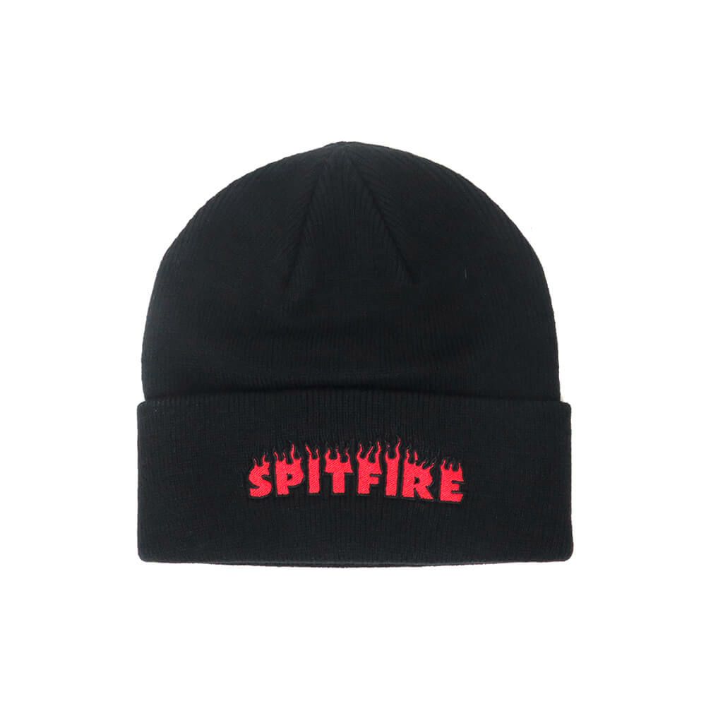 SPITFIRE KNITCAP スピットファイヤー ニットキャップ DEMONSEED SCRIPT CUFF BEANIE BLACK スケートボード スケボー 