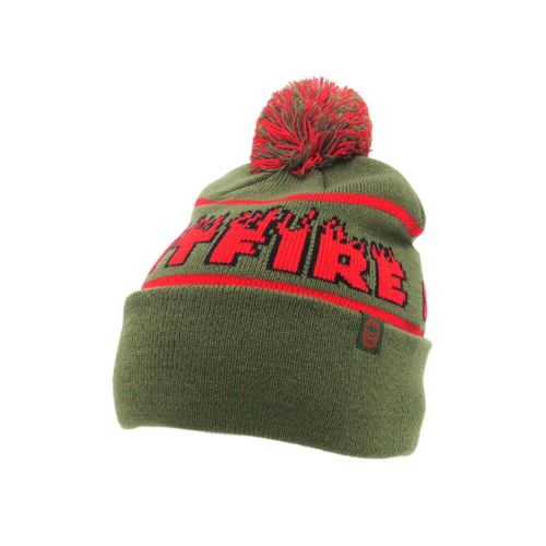 SPITFIRE KNITCAP スピットファイヤー ニットキャップ DEMONSEED SCRIPT POM BEANIE OLIVE/RED/BLACK スケートボード スケボー 1